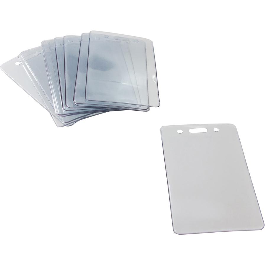 SICURIX Proximity Badge Holder - Support 2.37" x 3.50" Media - Vertical - Vinyl - 50 / Pack - Clear