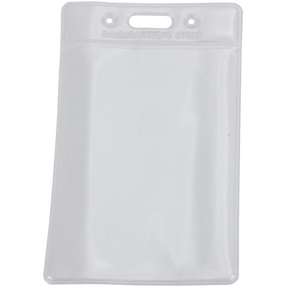 SICURIX ID Badge Holder - Vertical - 2.4" x 3.4" x - Vinyl - 12 / Pack - Clear