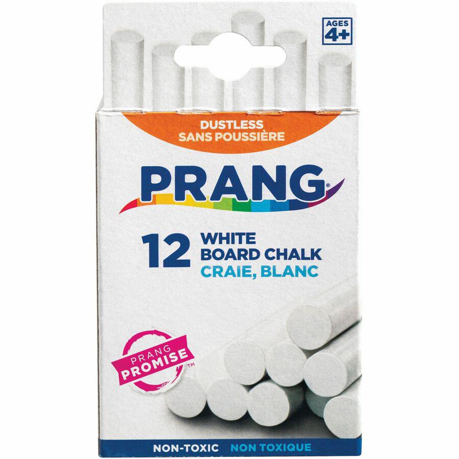 Prang White Chalk Sticks - 3.3" Length - 0.4" Diameter - White - 12 / Box - Non-toxic