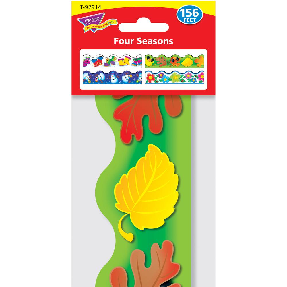 Trend Four Seasons Trimmer Pack - 4 x Seasonal Image Shape - Precut, Reusable - 1872" Length - 48 / Set