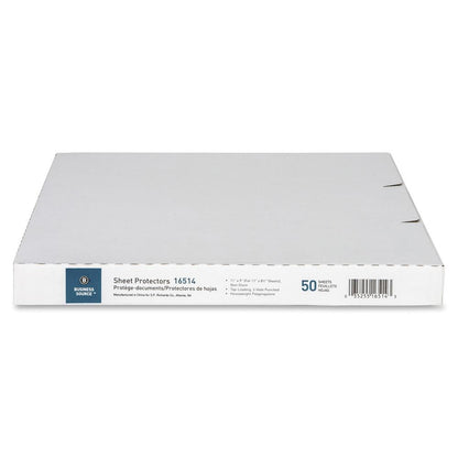 Business Source Nonglare Top-loading Sheet Protectors - 11" Height x 9" Width - 3.3 mil Thickness - For Letter 8 1/2" x 11" Sheet - Rectangular - Non-glare - Polypropylene - 50 / Box