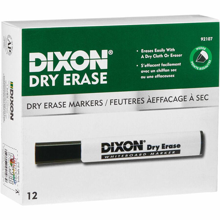Ticonderoga Dry Erase Markers - Broad, Fine Marker Point - Chisel Marker Point Style - Black - 1 Dozen