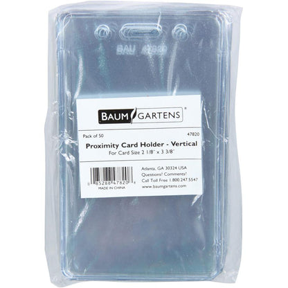 SICURIX Proximity Badge Holder - Support 2.37" x 3.50" Media - Vertical - Vinyl - 50 / Pack - Clear