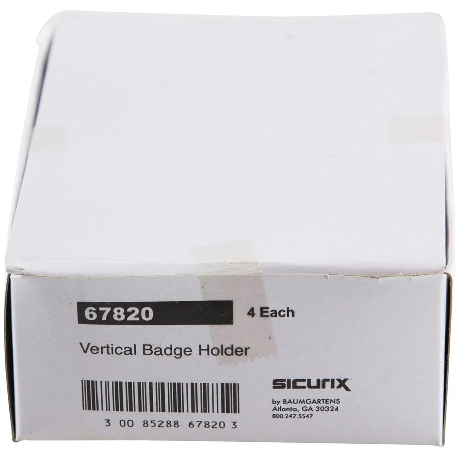 SICURIX ID Badge Holder - Vertical - 2.4" x 3.4" x - Vinyl - 12 / Pack - Clear