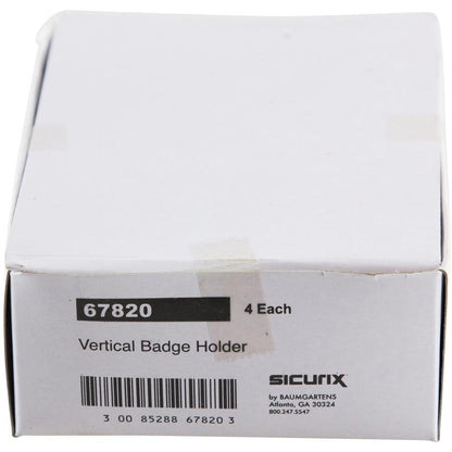 SICURIX ID Badge Holder - Vertical - 2.4" x 3.4" x - Vinyl - 12 / Pack - Clear