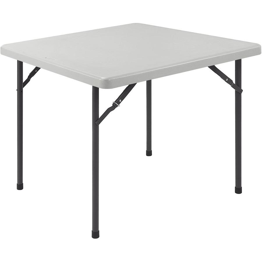 Lorell Ultra-Lite Banquet Folding Table - Square Top - 600 lb Capacity - 29" Height x 36" Width x 36" Depth - Gray, Powder Coated - 1 Each