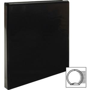 Business Source Round-ring View Binder - 1/2" Binder Capacity - Letter - 8 1/2" x 11" Sheet Size - 125 Sheet Capacity - Round Ring Fastener(s) - 2 Internal Pocket(s) - Polypropylene - Black - Sturdy,