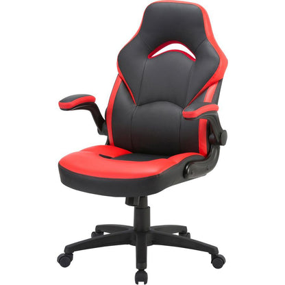 Lorell Bucket Seat High-back Gaming Chair - Red, Black Seat - Red, Black Back - 5-star Base - 28" Length x 20.5" Width x 47.5" Height