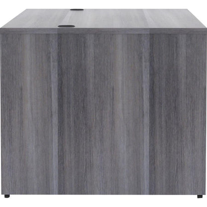 Lorell Essentials Series Rectangular Desk Shell - 72" x 36"29.5" , 1" Top - Laminate, Weathered Charcoal Table Top - Grommet