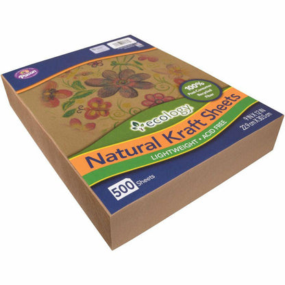 Creativity Street Natural Kraft Sheets - Drawing, Project, Art, Craft Project, Decoration - 500 Piece(s) - 2.10"Height x 9"Width x 12"Length - 500 / Ream - Natural - Kraft