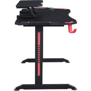 Lorell Gaming Desk - Powder Coated Base - 127 lb Capacity - 36" Height x 48" Width x 26" Depth - Assembly Required - Black - Medium Density Fiberboard (MDF), Polyvinyl Chloride (PVC), Melamine, Carbon
