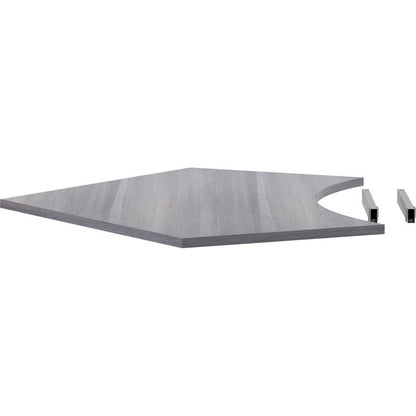 Lorell Relevance Series Curve Worksurface for 120 Workstations - Weathered Charcoal Laminate Rectangle Top - Contemporary Style - 47.25" Table Top Length x 34.13" Table Top Width x 1" Table Top Thickn