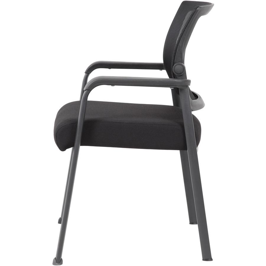 Boss Mesh 4-Legged Guest Chair - Black Seat - Black Mesh Back - Tubular Steel Frame - Four-legged Base - 1 / Carton