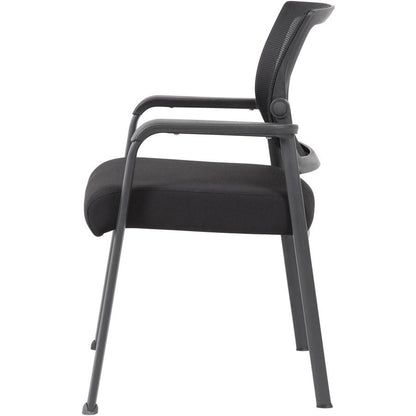 Boss Mesh 4-Legged Guest Chair - Black Seat - Black Mesh Back - Tubular Steel Frame - Four-legged Base - 1 / Carton