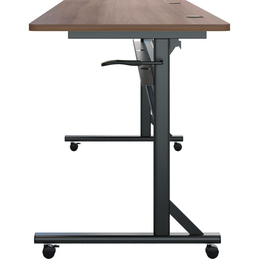 Lorell Shift 2.0 Flip and Nesting Mobile Table - Laminated Rectangle Top - 72" Table Top Length x 24" Table Top Width x 1" Table Top Thickness - 29.50" HeightAssembly Required - Walnut - 1 Each
