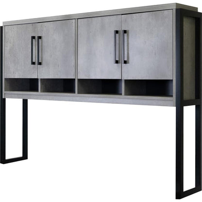 Mason Modern Wood Laminate Hutch With Wood Doors,Concrete Gray