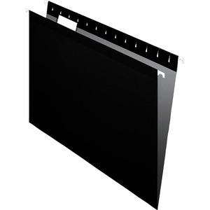 Pendaflex 1/5 Tab Cut Letter Recycled Hanging Folder - 8 1/2" x 11" - Black - 10% Recycled - 25 / Box