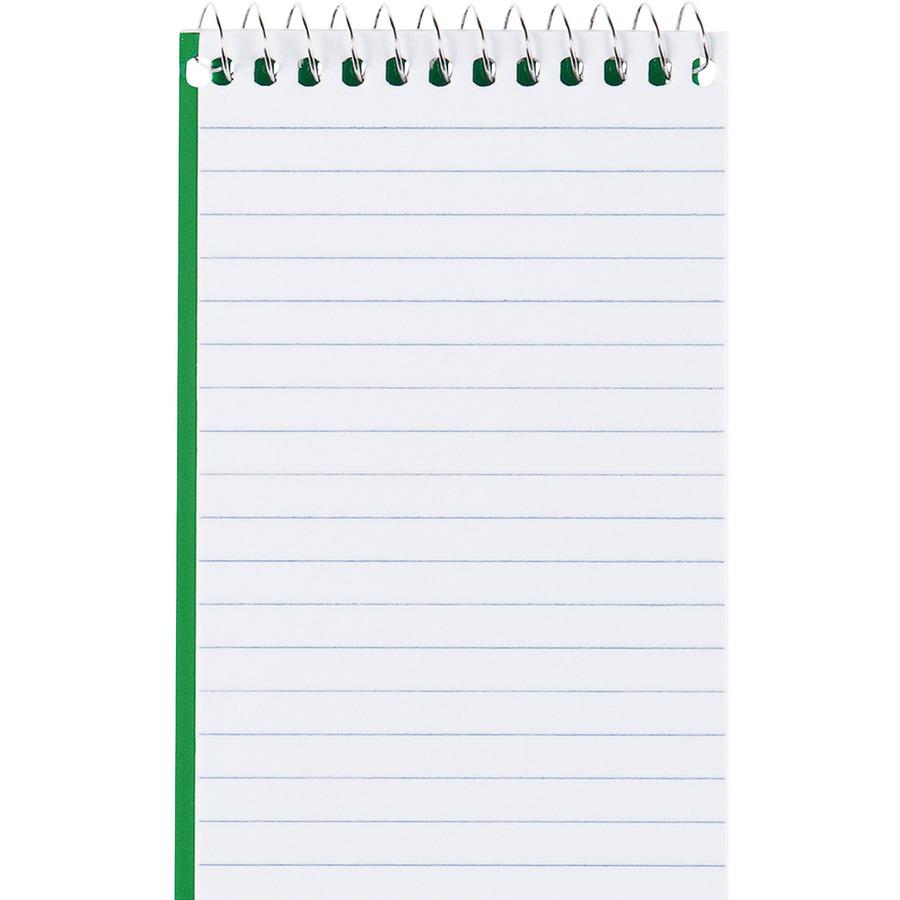 Rediform Wirebound Memo Notebooks - 60 Sheets - Wire Bound - 3" x 5" - White Paper - Assorted Cover - 1 Each