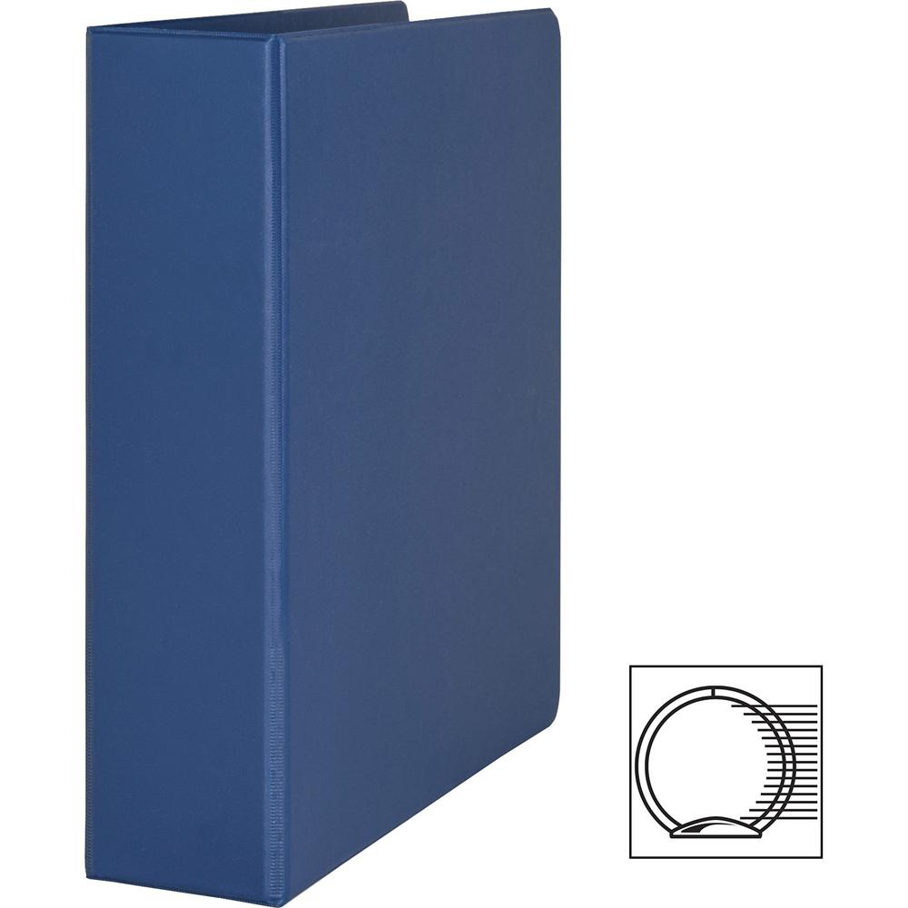 Business Source Basic Round Ring Binders - 2" Binder Capacity - Letter - 8 1/2" x 11" Sheet Size - Round Ring Fastener(s) - Vinyl - Dark Blue - 1.52 lb - 1 Each