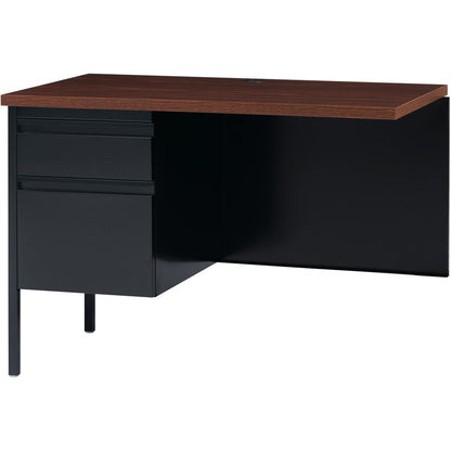 Lorell Fortress Series Left-Pedestal Return - Rectangle Top - 42" Table Top Width x 24" Table Top Depth x 1.12" Table Top Thickness - 29.50" HeightAssembly Required - Black Walnut, Laminated, Walnut -