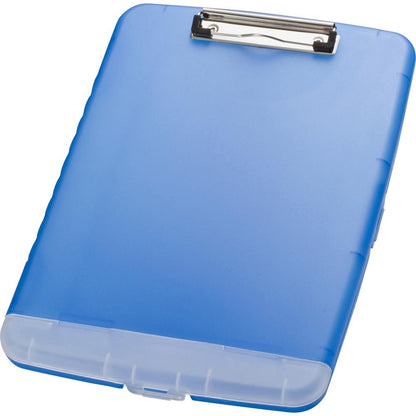 Officemate Slim Clipboard Storage Box - 1" Clip Capacity - 8 1/2" x 11" - Blue - 1 Each