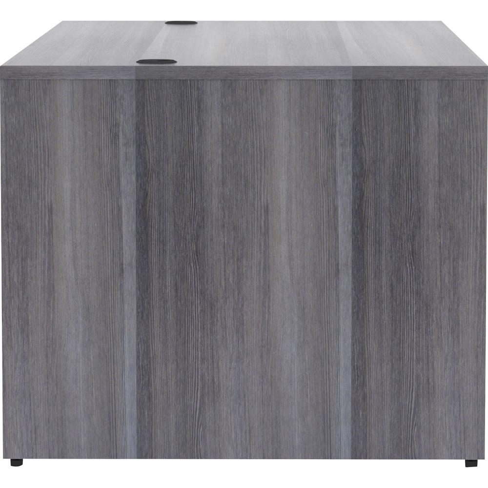 Lorell Essentials Series Rectangular Desk Shell - 72" x 36"29.5" , 1" Top - Laminate, Weathered Charcoal Table Top - Grommet