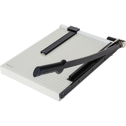 Dahle NA Vantage Guillotine Paper Trimmer - 15 Sheet Cutting Capacity - 15" Cutting Length - Sturdy, Spring-action Handle, Adjustable Back Stop, Alignment Grid - Metal - Gray - 12.3" Length - 1 / Cart