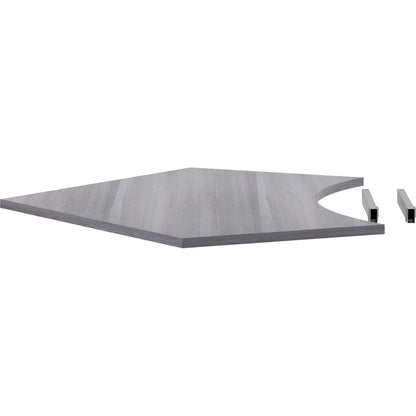 Lorell Relevance Series Curve Worksurface for 120 Workstations - Weathered Charcoal Laminate Rectangle Top - Contemporary Style - 47.25" Table Top Length x 34.13" Table Top Width x 1" Table Top Thickn