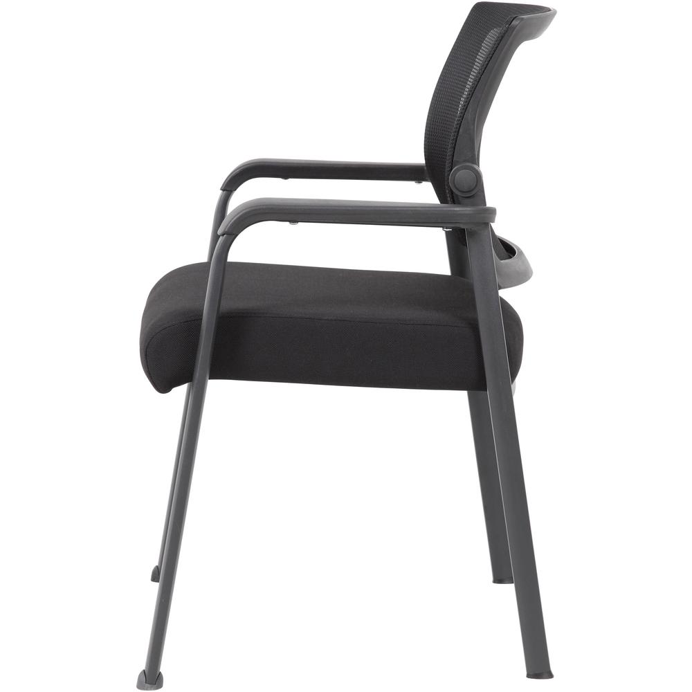 Boss Mesh 4-Legged Guest Chair - Black Seat - Black Mesh Back - Tubular Steel Frame - Four-legged Base - 1 / Carton