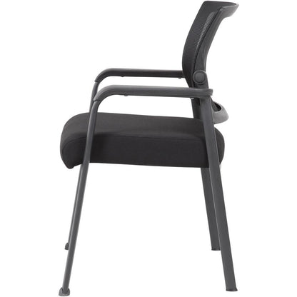 Boss Mesh 4-Legged Guest Chair - Black Seat - Black Mesh Back - Tubular Steel Frame - Four-legged Base - 1 / Carton