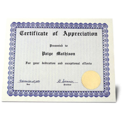 MACO Laser Gold Foil Notarial & Certificate Labels - Round - 2.50" Diameter - Self-adhesive, Permanent - Gold - 300 / Pack