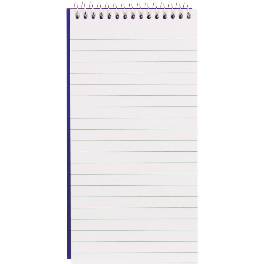 Blueline Reporter Notebook - 160 Sheets - Spiral - 4" x 8" - White Cover - 1 Each
