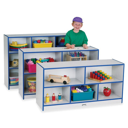Jonti-Craft Rainbow Accents Super-size Mobile Storage - 35.5" Height x 48" Width x 15" Depth - Durable, Laminated - Black - Hard Rubber - 1 Each