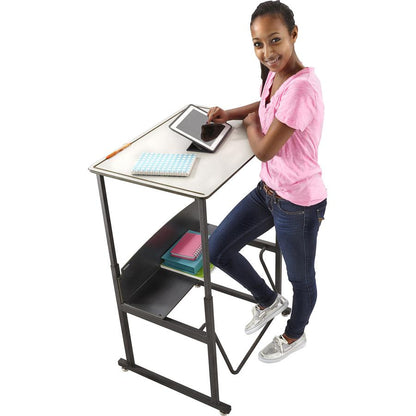 Safco AlphaBetter Desk, 36 x 24 Standard Top with Book Box - Beige, Laminated Top x 36" Table Top Width x 24" Table Top Depth x 0.63" Table Top Thickness - 42" Height - Assembly Required