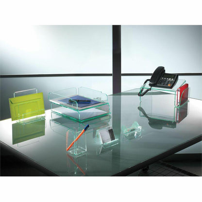Lorell Paper Clip Holder - Acrylic - 1 Each - Green, Transparent