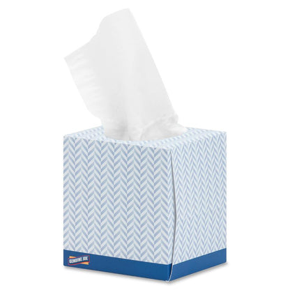Genuine Joe Cube Box Facial Tissue - 2 Ply - Interfolded - White - 85 Per Box - 36 / Carton