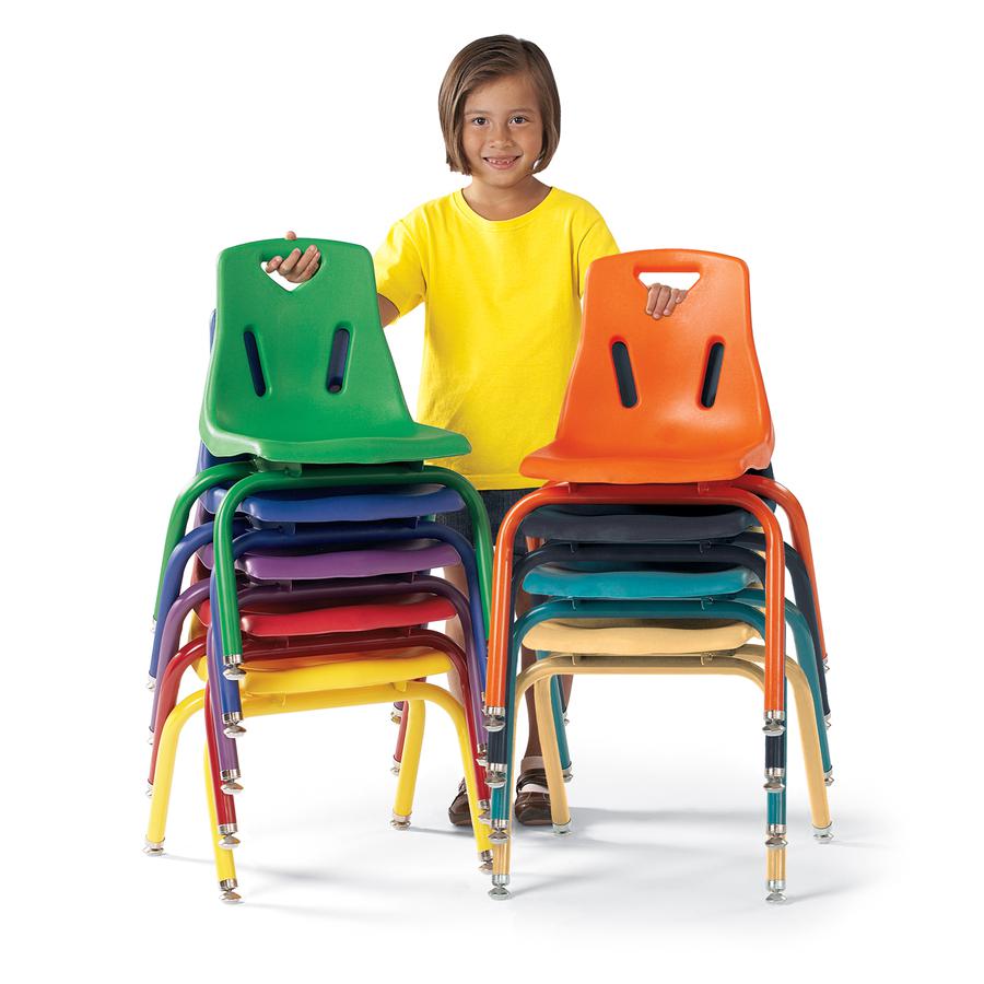 Jonti-Craft Berries Stacking Chair - Steel Frame - Four-legged Base - Purple - Polypropylene - 1 Each