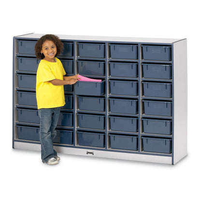 Jonti-Craft Rainbow Accents Cubbie Mobile Storage - 30 Compartment(s) - 42" Height x 60" Width x 15" Depth - Durable, Laminated - Black - Hard Rubber - 1 Each