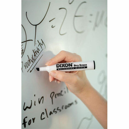 Ticonderoga Dry Erase Markers - Broad, Fine Marker Point - Chisel Marker Point Style - Black - 1 Dozen