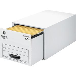 Business Source Stackable File Drawer - Internal Dimensions: 12.25" Width x 23.50" Depth x 10.25" Height - External Dimensions: 14" Width x 25.3" Depth x 11.5" Height - Media Size Supported: Letter -
