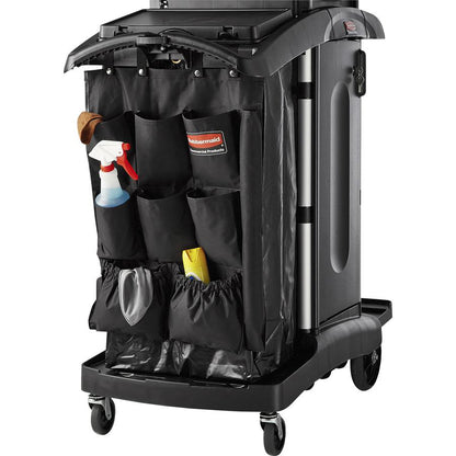 Rubbermaid Commercial Janitor's Cart 9-pocket Hanging Organizer - 9 Pocket(s) - 28" Height x 19.8" Width x 1.5" Depth - Black - Fabric - 1 Each