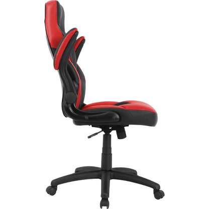 Lorell Bucket Seat High-back Gaming Chair - Red, Black Seat - Red, Black Back - 5-star Base - 28" Length x 20.5" Width x 47.5" Height