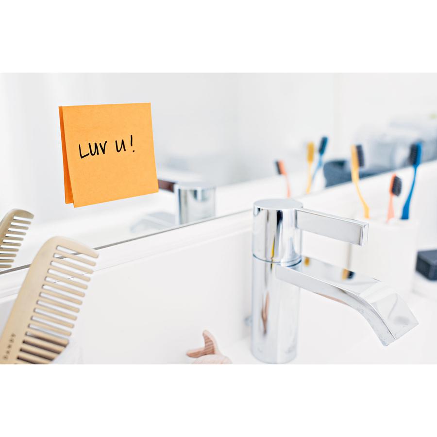 Post-it&reg; Super Sticky Notes - 15 - 3" x 3" - Square - 45 Sheets per Pad - Neon Orange, Tropical Pink, Power Pink, Iris, Blue Paradise, Neon Green Limeade - Adhesive, Recyclable - 15 / Pack
