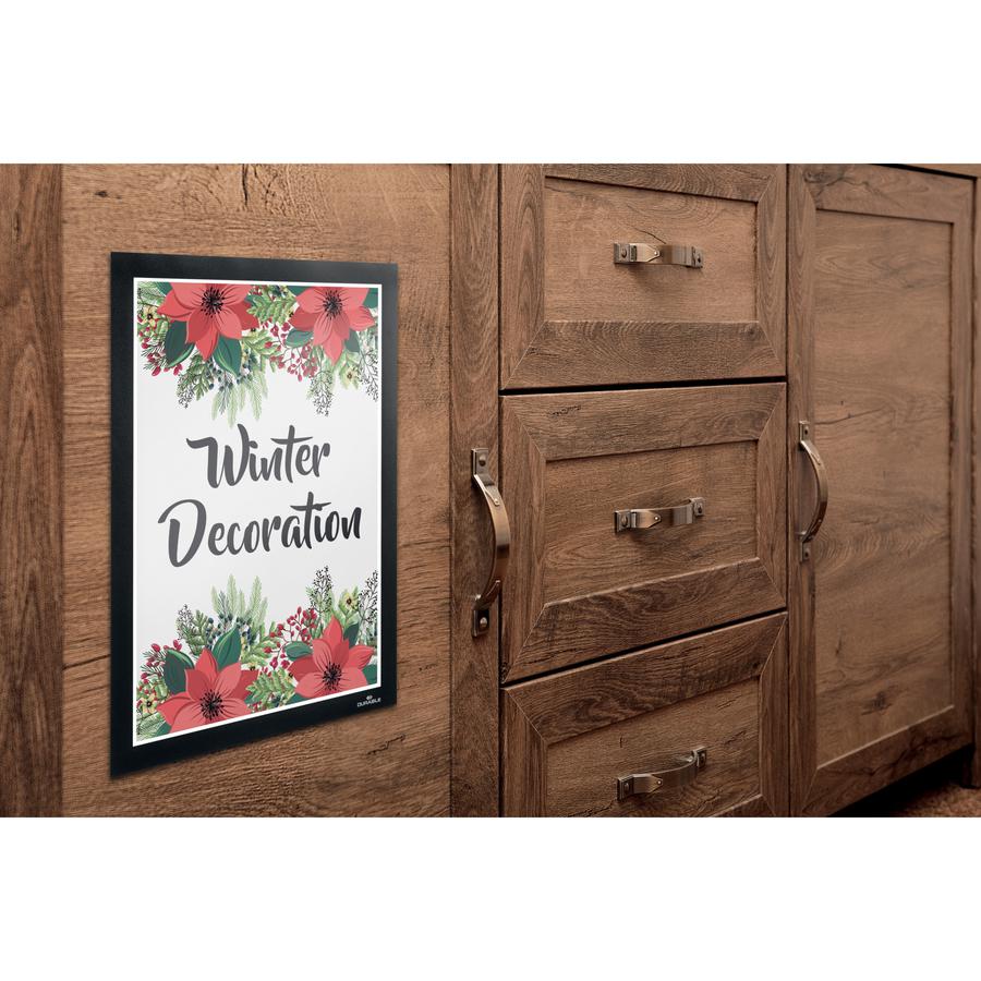 DURABLE DuraFrame Wallpaper - 8.50" x 11" Frame Size - Wall Mountable - Horizontal, Vertical - Sturdy, Anti-glare - 1 Each - Black