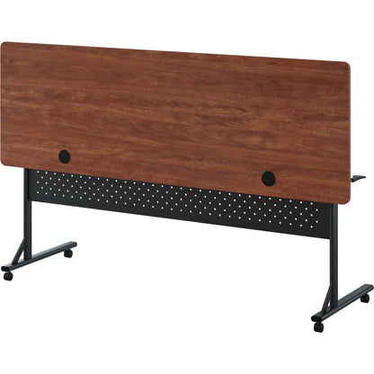 Lorell Shift 2.0 Flip and Nesting Mobile Table - Laminated Rectangle Top - 72" Table Top Length x 24" Table Top Width x 1" Table Top Thickness - 29.50" HeightAssembly Required - Cherry - 1 Each