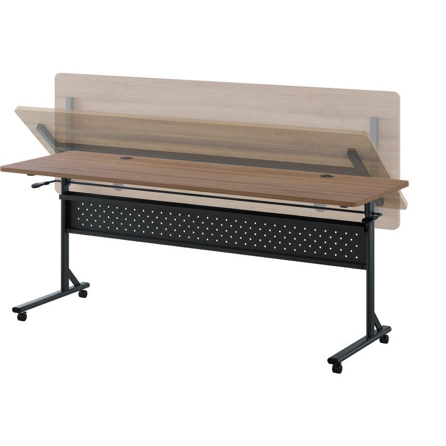 Lorell Shift 2.0 Flip and Nesting Mobile Table - Laminated Rectangle Top - 72" Table Top Length x 24" Table Top Width x 1" Table Top Thickness - 29.50" HeightAssembly Required - Walnut - 1 Each