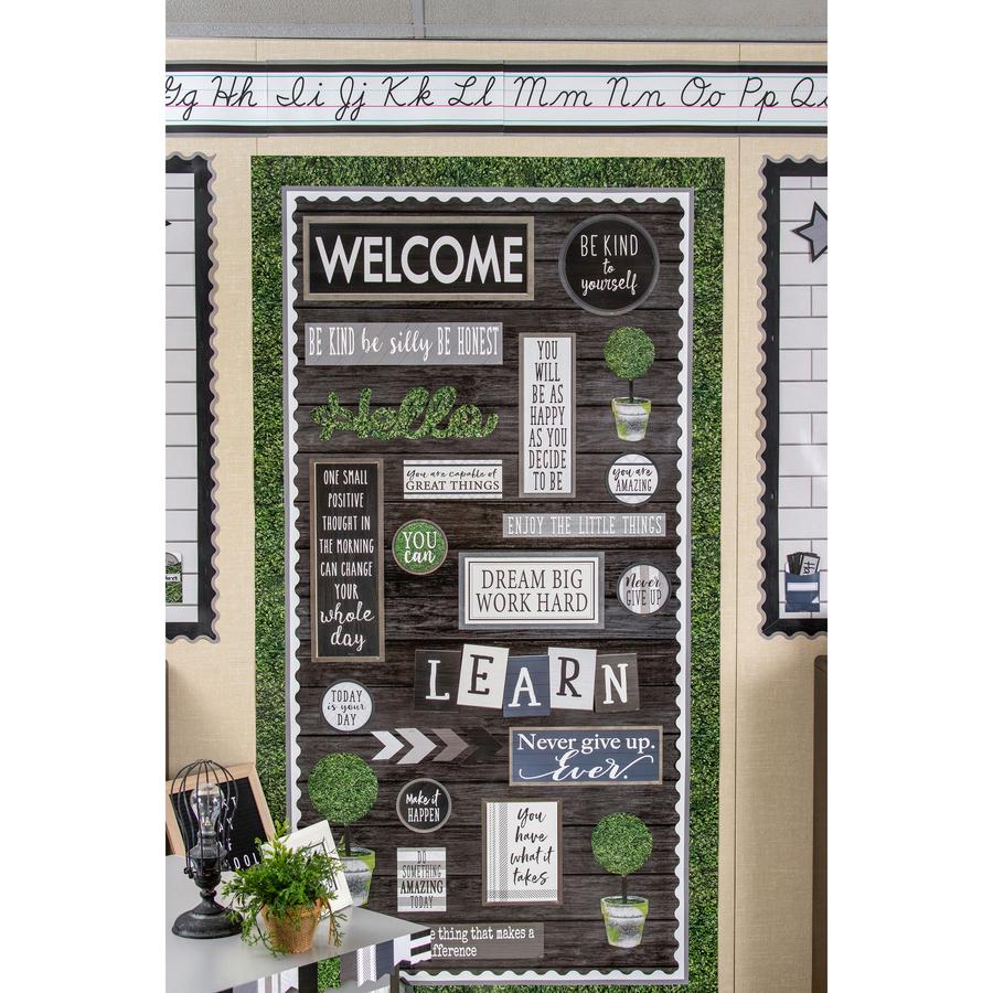 Teacher Created Resources Bulletin Board Roll - Bulletin Board, Poster, Student - 12 ftHeight x 48"Width - 1 Roll - Black Wood - Fabric