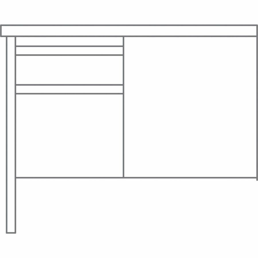 Lorell Fortress Series Left-Pedestal Return - Rectangle Top - 42" Table Top Width x 24" Table Top Depth x 1.12" Table Top Thickness - 29.50" HeightAssembly Required - Black Walnut, Laminated, Walnut -