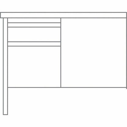 Lorell Fortress Series Left-Pedestal Return - Rectangle Top - 42" Table Top Width x 24" Table Top Depth x 1.12" Table Top Thickness - 29.50" HeightAssembly Required - Black Walnut, Laminated, Walnut -
