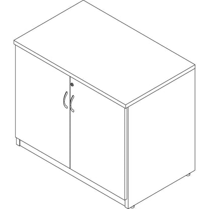 Lorell Essentials Series 2-Door Storage Cabinet - 36" x 22.5" x 29.5" - 2 x Door(s) - Cherry - Laminated - Melamine Faced Chipboard (MFC) - Assembly Required